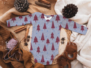 Christmas onesie mockup for surface pattern designs and cute Christmas mockups