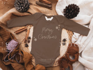 Christmas onesie mockup for surface pattern designs and cute Christmas mockups